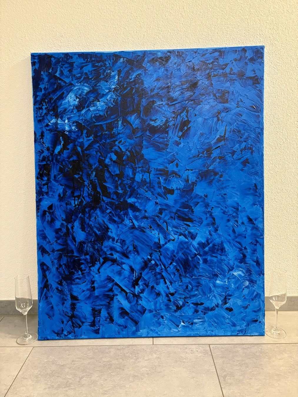 Dipinti: 100cm breitx 80cmhoch Acryl Gemälde blau – Usato da Ottenbach venduto da TimelessEmotions. 3