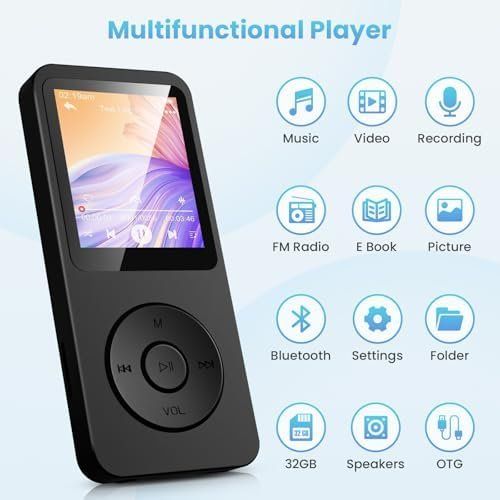 Lettore multimediale portatile: 32GB MP3 Player Bluetooth 5.3 1.8 TFT Farbbildschirm HiFi – Nuovo e nell'imballaggio originale da Hundwil venduto da pac_6jh8 2