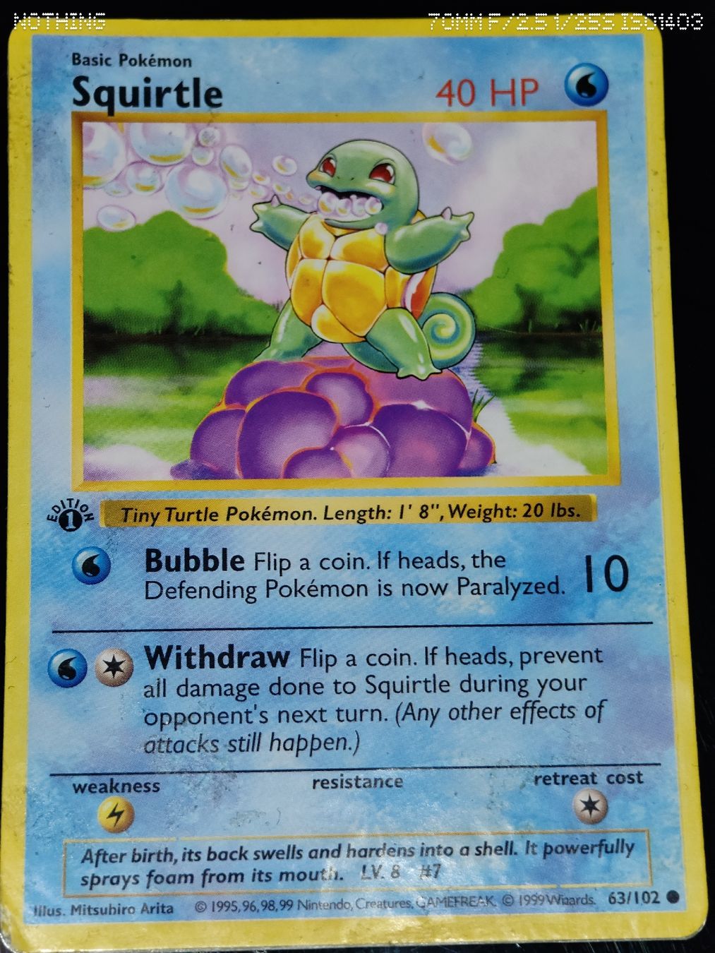 Pokémon Sammelbilder & Trading cards: Pokemon Squirtle 1. Edition Basis Set  – Gebraucht aus Dübendorf von John1893