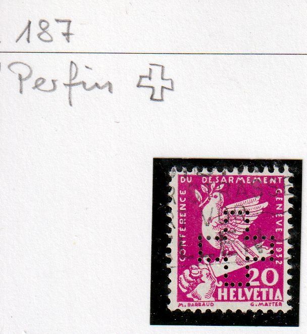 Alle Briefmarken: Perfin d111, 184 RM – Gebraucht aus Basel von Bingis