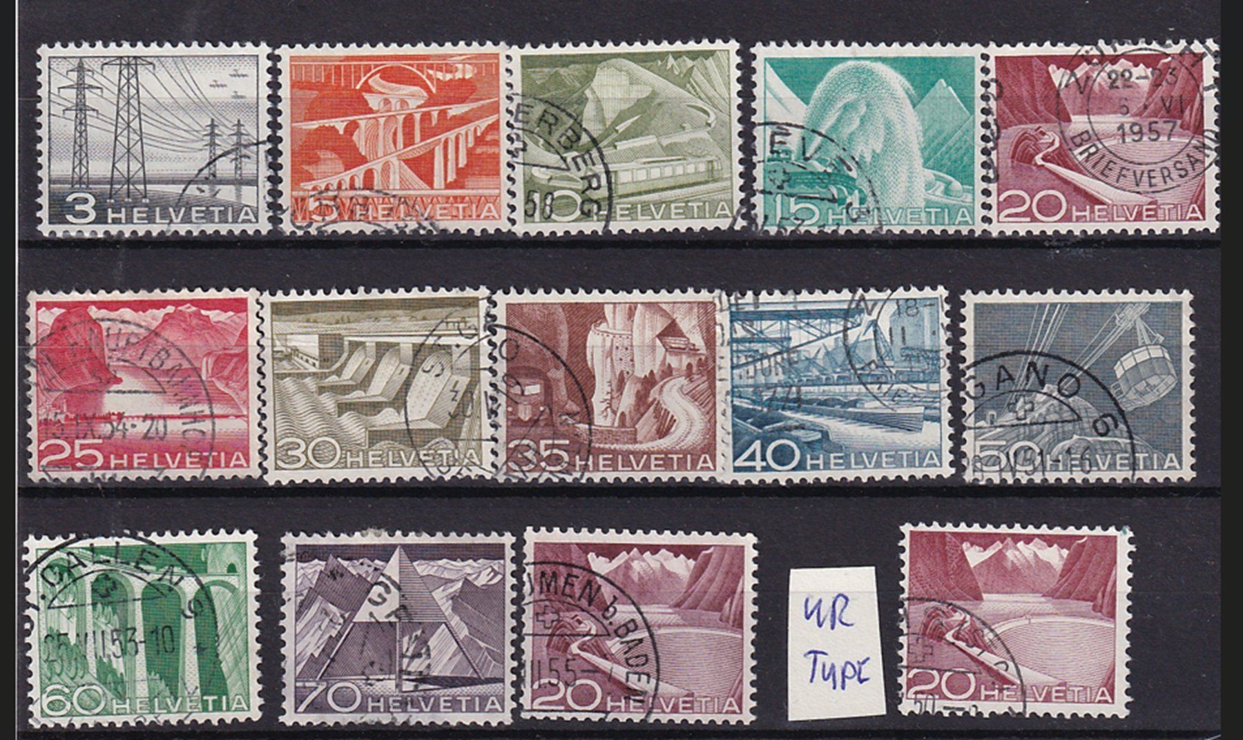 Alle Briefmarken: Série technique et paysage avec Urtype – Gebraucht aus Grandson von Rogneux