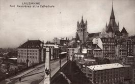 Lausanne. Pont Bessières et la Cathédrale