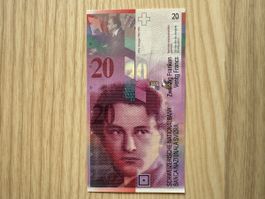 20 CHF Note - Schweizer Banknote - einwandfrei