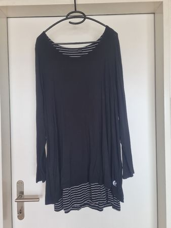 Damen Langarmshirt schwarz gestreift Grösse 48/50 