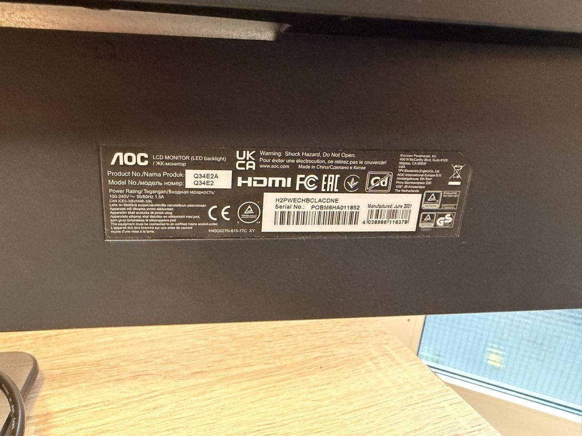 AOC Monitor: AOC Q34E2A Desktop Bildschirm Breit – Nuovo (secondo la descrizione) da schaffhausen venduto da ado1010 2