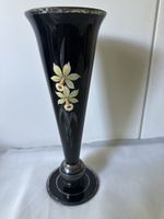 Dunkelbraune Silberne Vase, 26,5 cm hoch, mit Blumenmuster