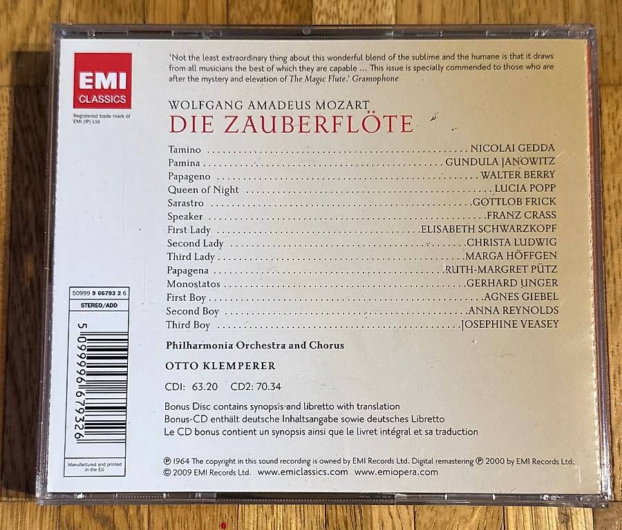 CDs: CD | Mozart  Die Zauberflöte – Gebraucht aus Münchenstein von th_bl 1