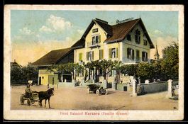 AK Kerzers, Hotel Bahnhof, Inh. Familie Kramer, Außenansicht