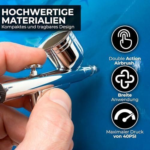 Compressori: Kompressor 3 meter Schlauch Profi Air-Brush Double Pistole – Nuovo e nell'imballaggio originale da Hundwil venduto da pak_7zvn 3