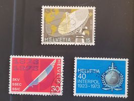 Timbres CH 1973 (15. II.) N° 520 + 521 + 522