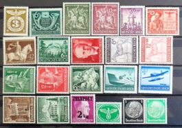 DEUTSCHES REICH: Ein Lot Postfrischer ** aus 1939–1944