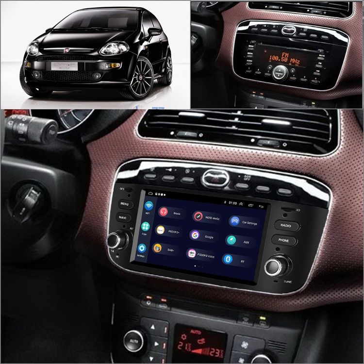 AWESAFE - Autoradio Per Fiat Punto Evo (2012-2017) Android Bluetooth Car Radio (2+32gb) Carplay