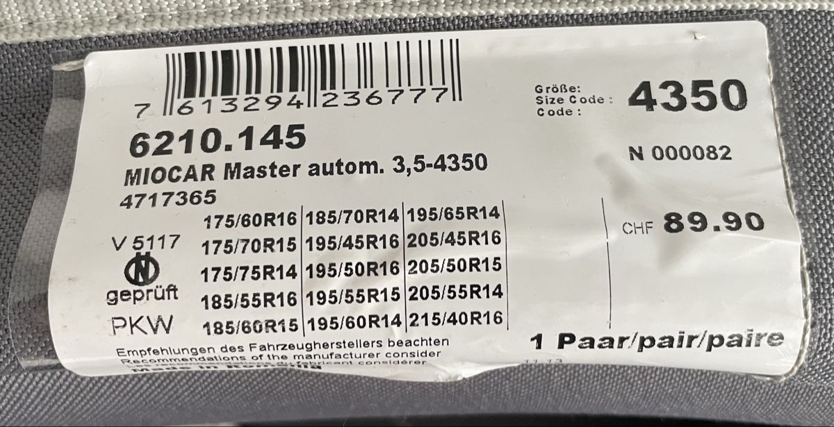 Catene da neve: Schneeketten Miocar Master Automatic, Grösse 4350 – Usato da Gachnang venduto da ch.m 3