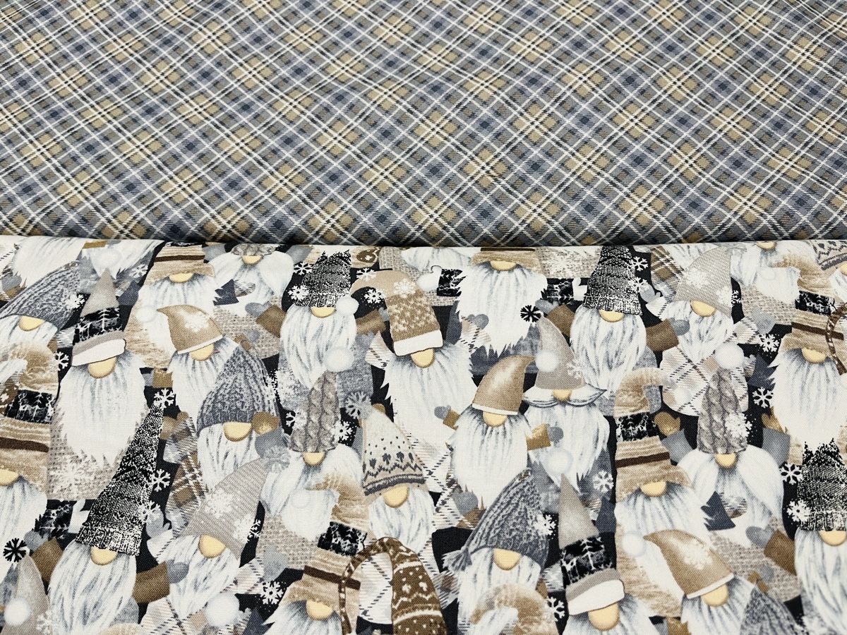 Tessuti: Patchworkstoff 2er Set mit Wichtel – Nuovo (secondo la descrizione) da Seuzach venduto da KreativmitStoff