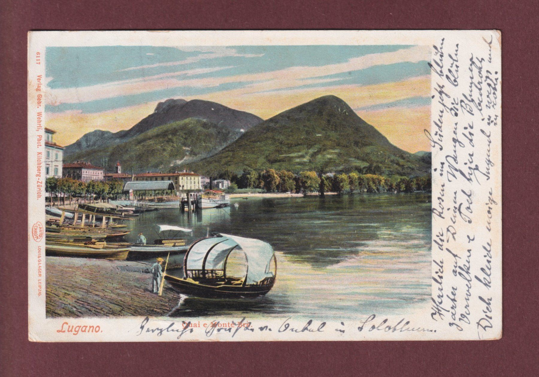 Cartoline postali: LUGANO - Quai - 1902 – Usato da Pully venduto da nicecards