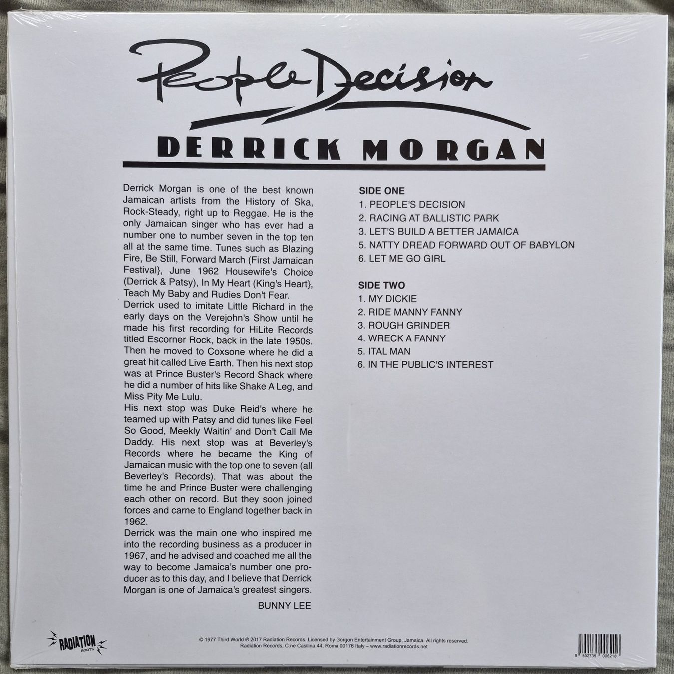 Dischi in vinile: Derrick Morgan - People Decision (Reissue) New – Nuovo e nell'imballaggio originale da Onex venduto da X-Ray69 1