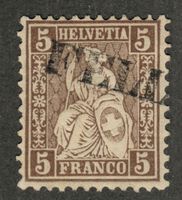 CH - Sitz. Helvetia - Zst. Nr. 30 - Stabstempel Fellers GR