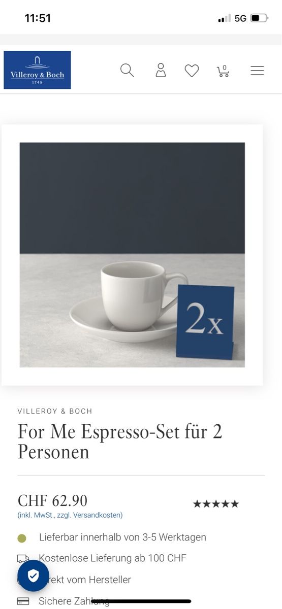 Villeroy & Boch Geschirrsets: Villeroy & Boch Espressotassen – Gebraucht aus Rüti ZH von kar_xx9l 4