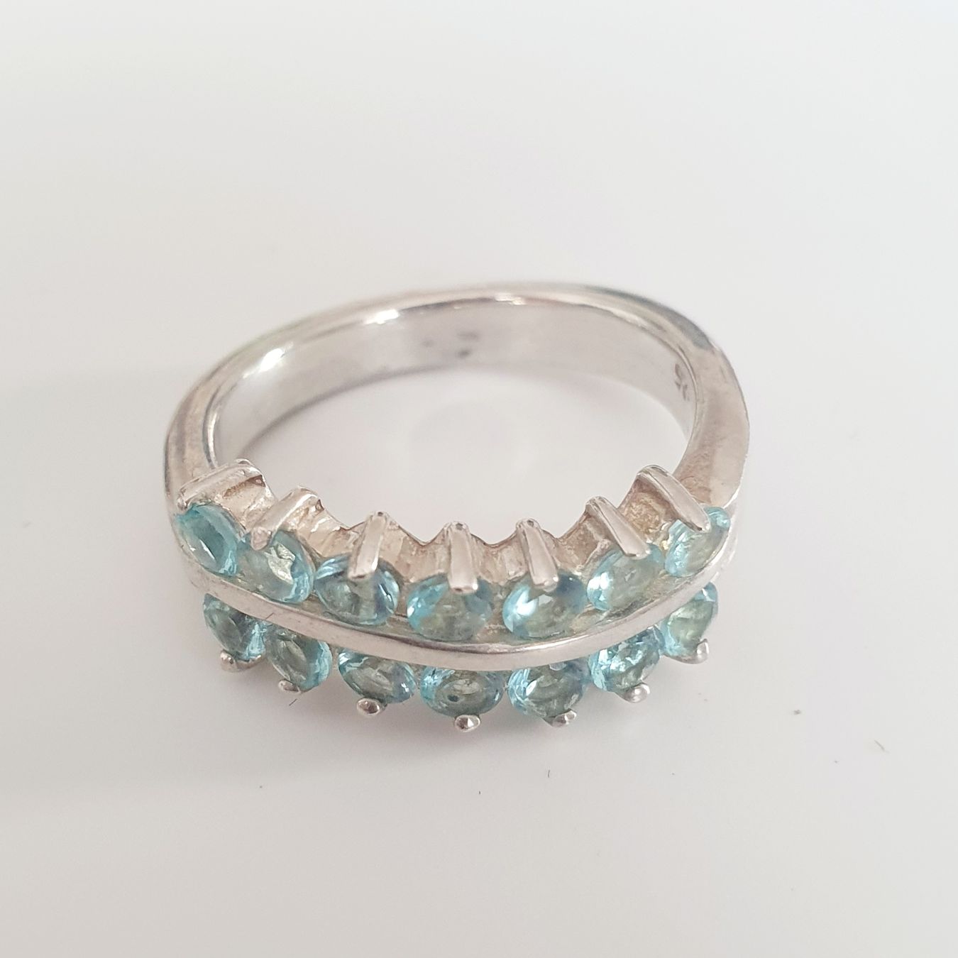 Anelli: Damenring Silber Ring 925 mit hellblaue Steine, Gr 18,8 mm – Usato da Kreuzlingen venduto da Wunderkiste123 2