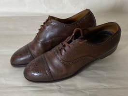 Herren Lederschuh, 'Golfer', Grösse 44, Farbe braun