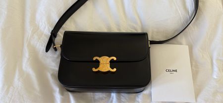 Celine Triomphe Medium Shoulder Bag Black Like New