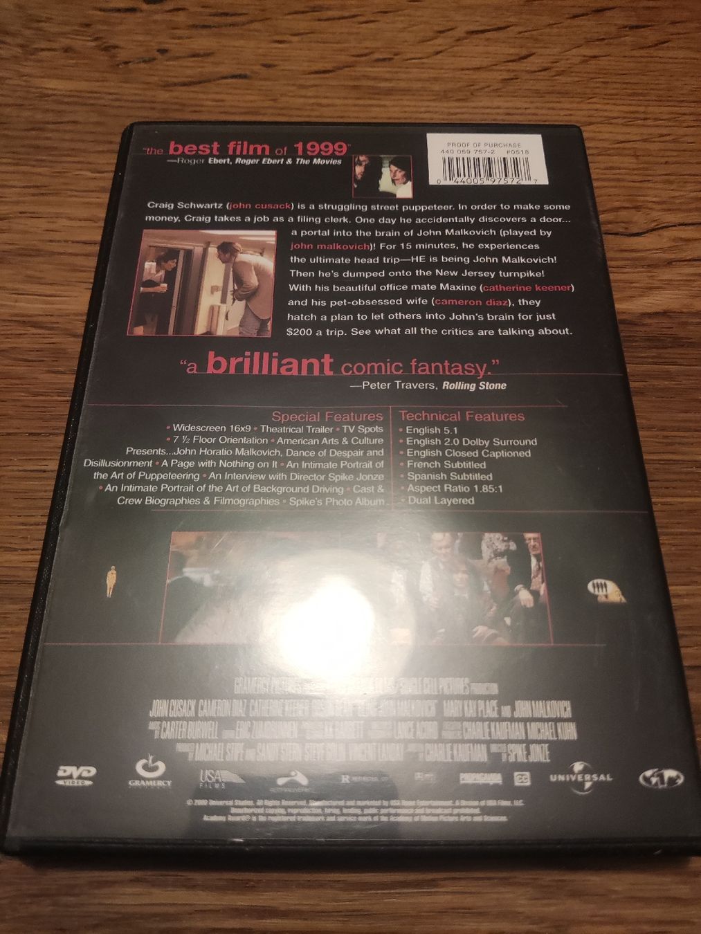 Tutti i DVDs: Being John Malkovich - Special Edition (DVD) – Usato da Oberembrach venduto da giu_7ksd 1