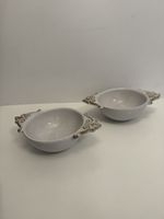 2 Keramik Schälchen mit Griffen Vintage Stil
