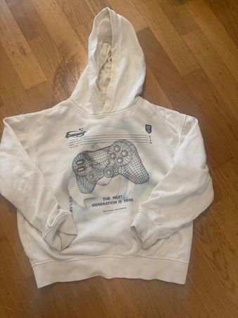 Weisser Hoodie mit Gamer-Motiv, Grösse M. Top Zustand!