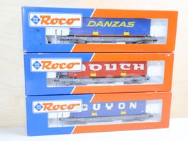ROCO 3 x SNCF Taschenwagen H0 46368/46374/...