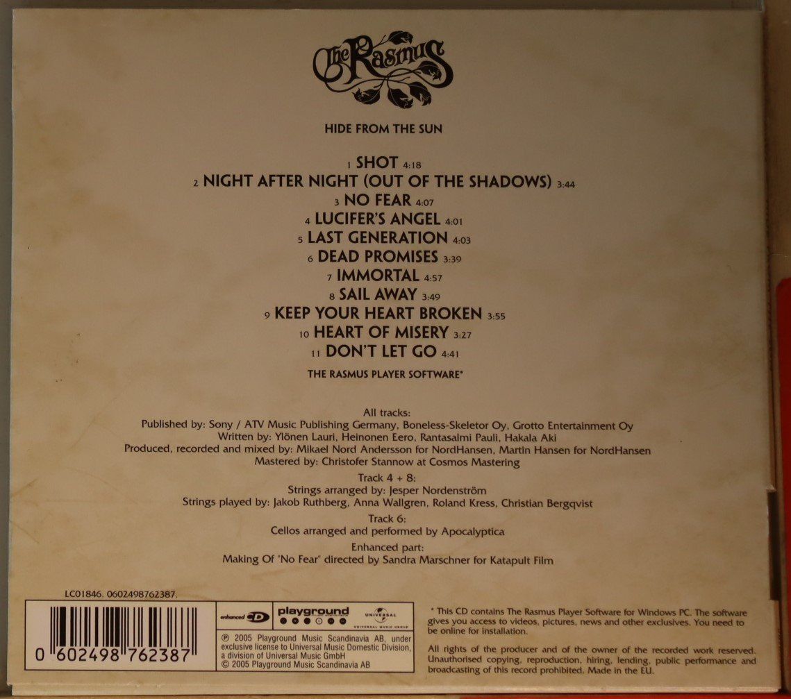 CDs: The Rasmus – Hide From the Sun – Gebraucht aus Luzern von CONTENTI 2