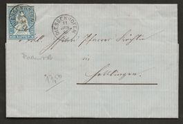 Schweiz 1858 STRUBEL Diessenhofen Schaffhausen roter Faden?