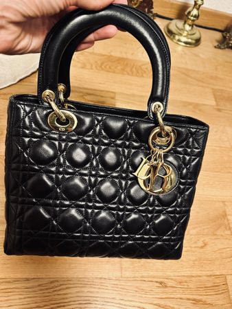 ⭐ Original Lady Dior Medium–Black–Lamm ✨Top Zustand