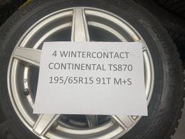 4 Winterräder Continental TS870 195/65 R15 91T M+S