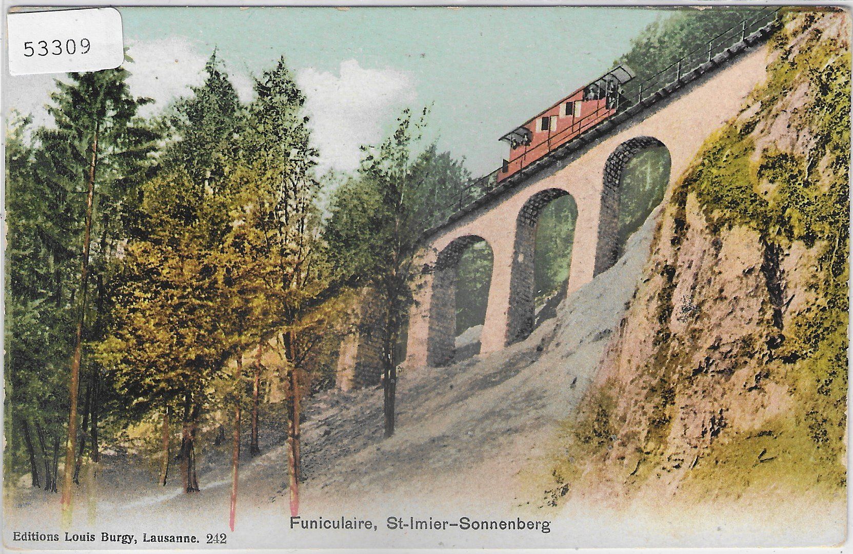 Ansichtskarten: Funiculaire St. Imier-Sonnenberg - Litho – Gebraucht aus Ettingen von Kartenplanet