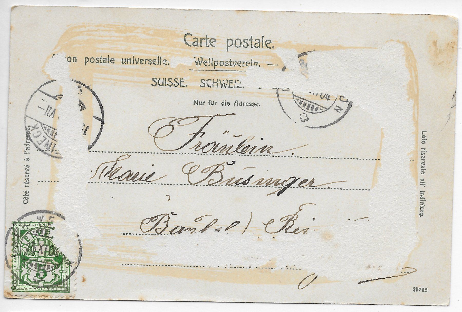 Cartoline postali: Teilansicht von Wetzikon um 1904 – Usato da Hefenhofen venduto da Richsalz 1