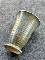 Vintage Keramik Vase grün, Blumenvase Mid Century, Germany