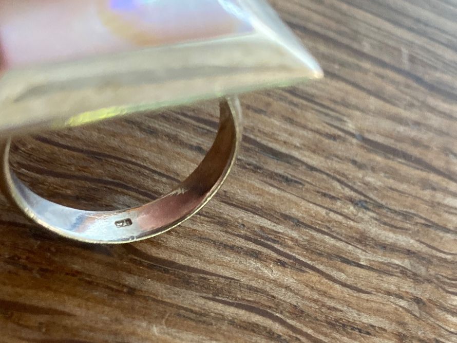Anelli: RING/FINGERING Silber/Rosenquarz eingefaßt eckig / Unikat – Usato da Frauenfeld venduto da Boldi46 3
