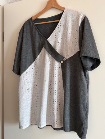 Tunika Shirt, Grau/Weiss, Grösse 3XL (48), Top Zustand!