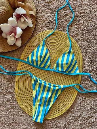 ✨Sexy Streifen Bikini Set M - Neu - Gratis Versand