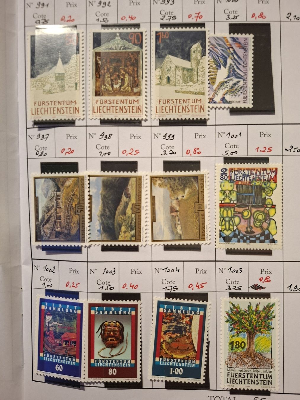 Tutti i francobolli: Liechtenstein Kleines Händlerbuch 1981 - 1997 – Usato da Balgach venduto da SIMEON27 2