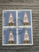 Originale Briefmarke Helvetia 1984, Viererblock, Top Zustand
