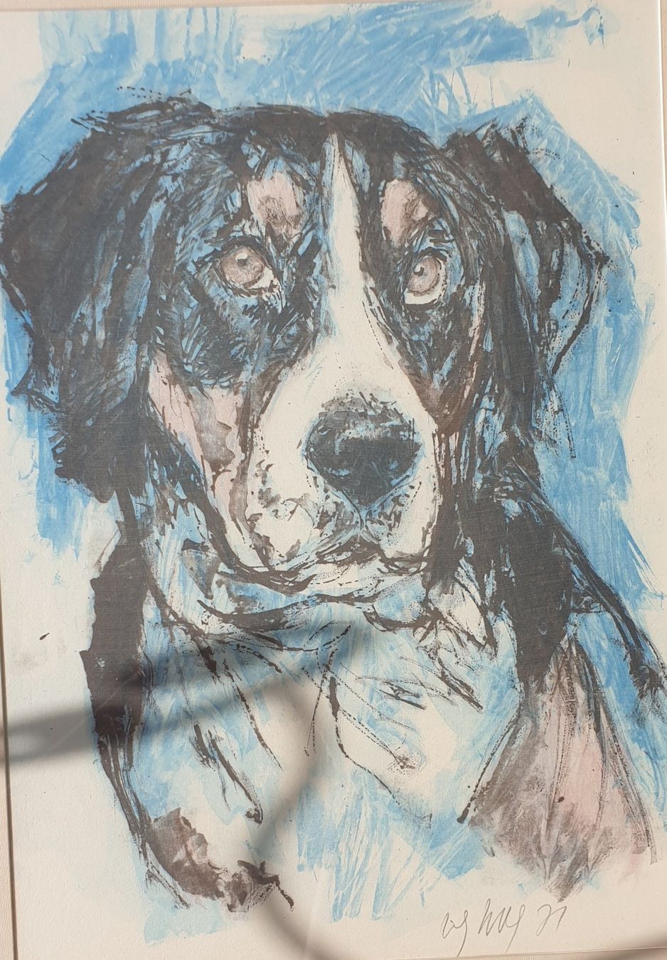 Grafiken & Lithographien: Fritz Hug Lithographie Hund Sennenhund – Gebraucht aus Emmen von Brockofsky