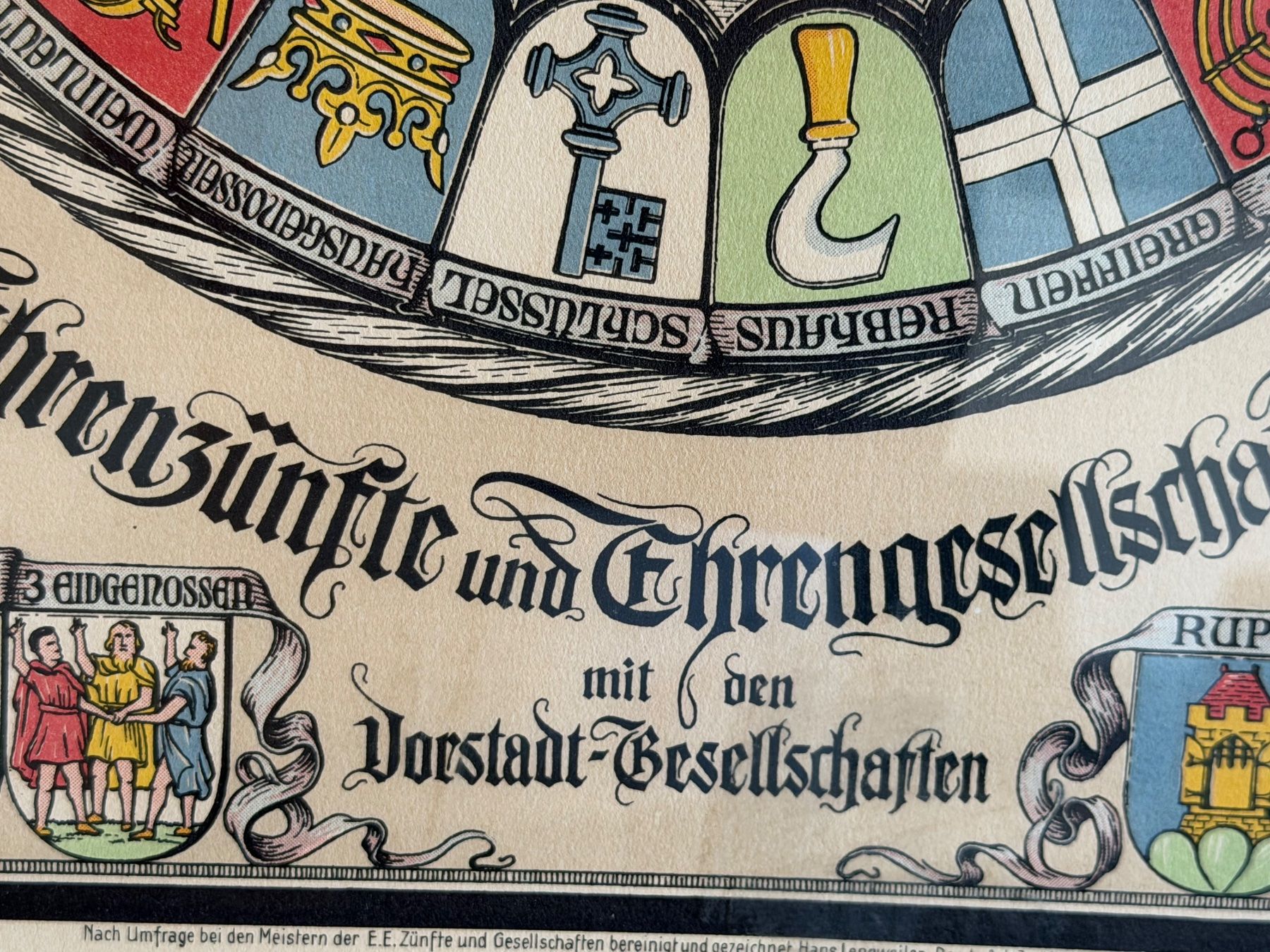 Tableaux: Historischen Wappen Basler Baslerstab – D'occasion à Basel par PAUL_ART 6