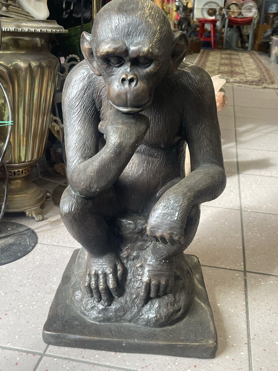 Figuren: Bronzefigur Denker Affe – Gebraucht aus Oberwil BL von dyl_htk9
