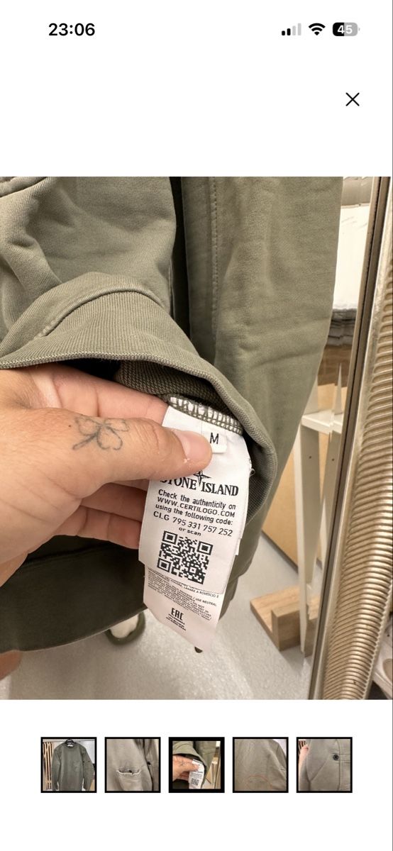 Stone Island Maglioni & Felpe: Stone Island Pullover olivgrün gebraucht – Usato da Muri AG venduto da Romsen14 2