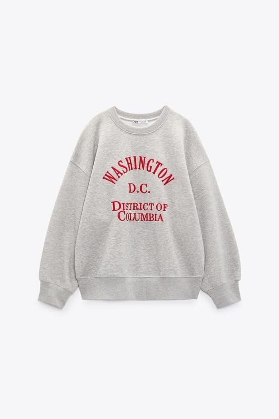 Pullover & Sweatshirts: Besticktes Sweatshirt Zara M Grau – Gebraucht aus Zürich von lexi_alex