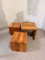3er Set Massivholz Satztische Beistelltische
