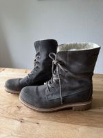 Gefütterte Winter Stiefel Leder Tamaris hellgrau Grösse 41
