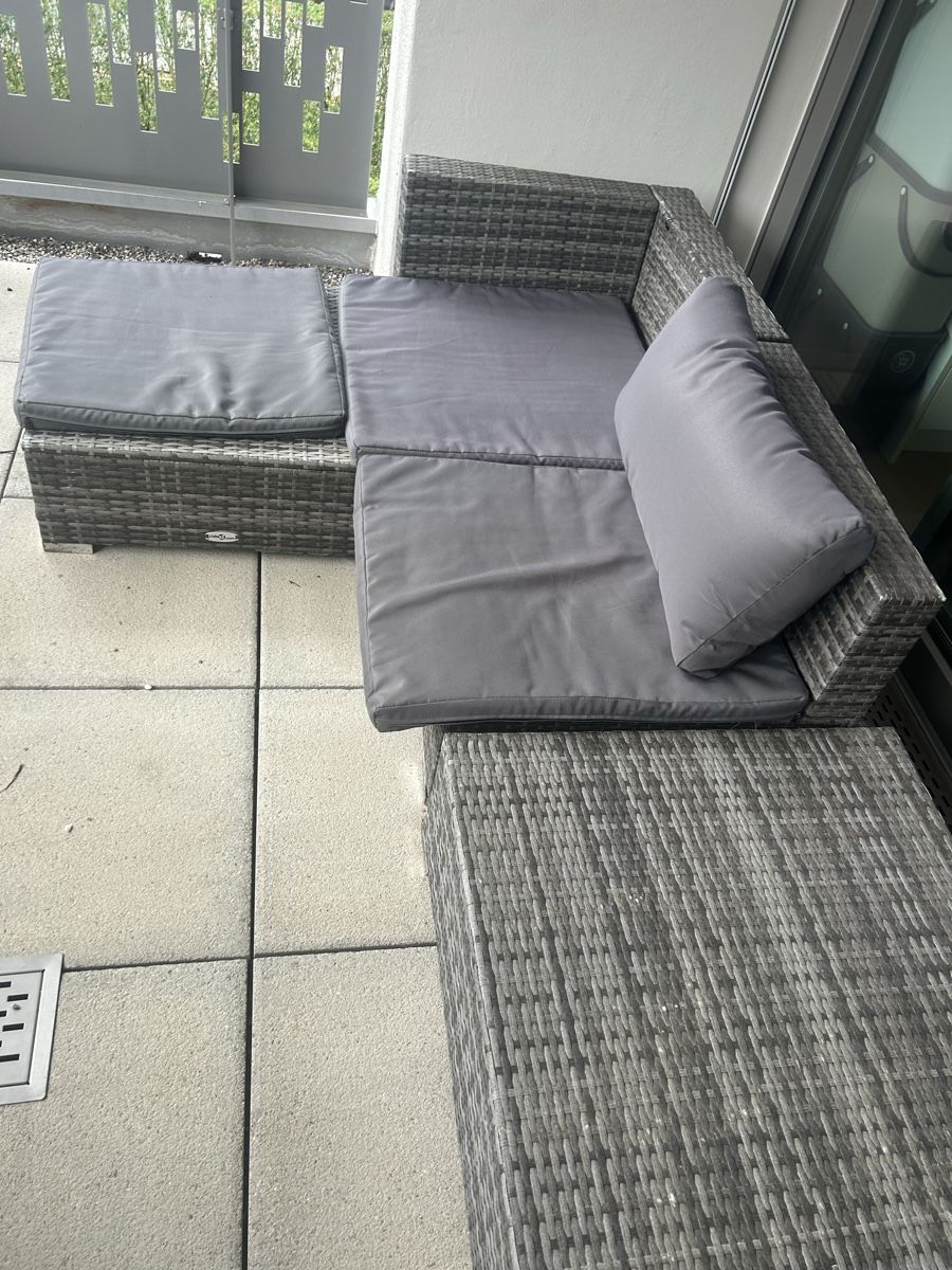 Divani: Lounge Set Rattanoptik grau gebraucht – Usato da Neftenbach venduto da patr_ick 2