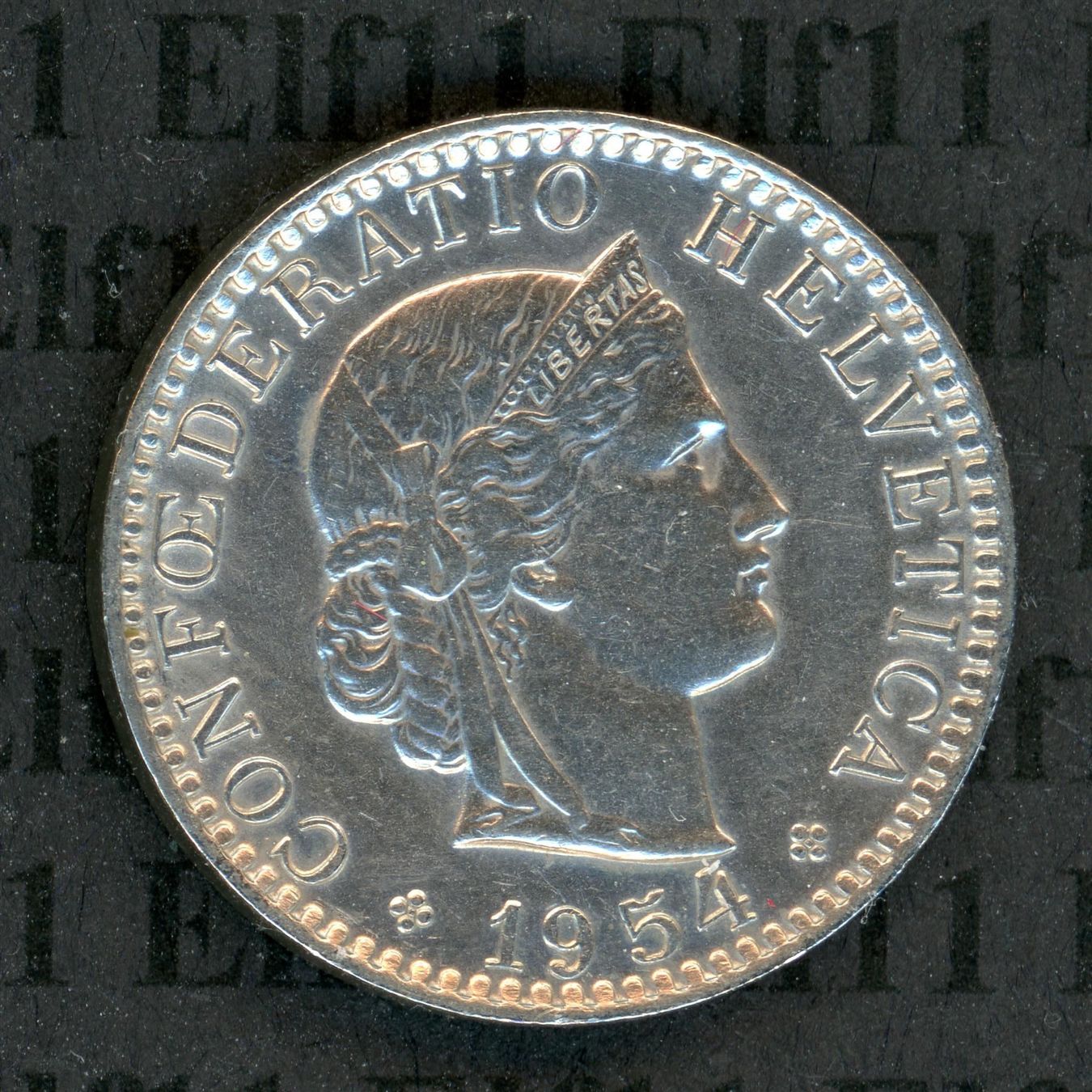 Tutti le monete: CHF___0.20 1954 -unz 20 Rappen – Usato da Widnau venduto da Elf11
